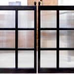Glass & wood barn sliding doors