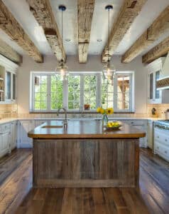 Reclaimed wood kitchen island