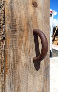 Handle of rustic front entry