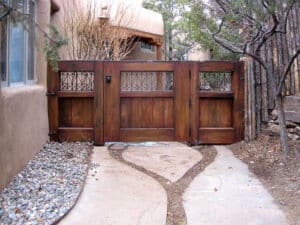 Back of installed triple panel gate