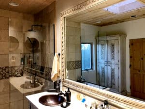 mirror to bath vanity and mirror