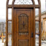 Arched door with transom without surround