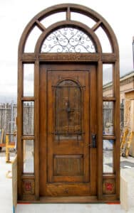 Arched door with transom without surround