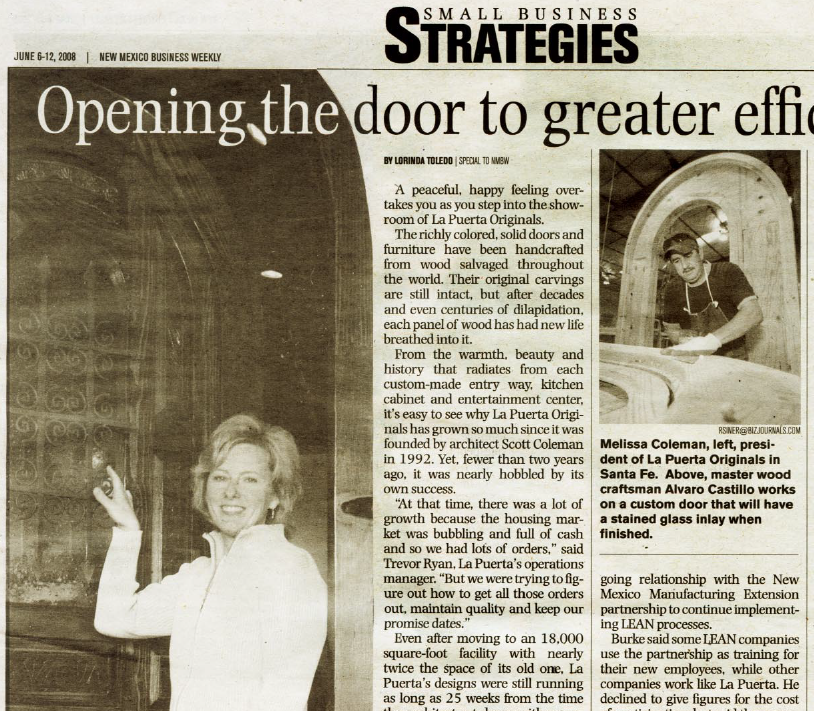 La Puerta Originals featured in NM Business Weekly