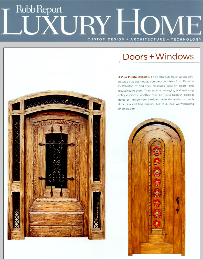 La Puerta Originals featured in Robb Report