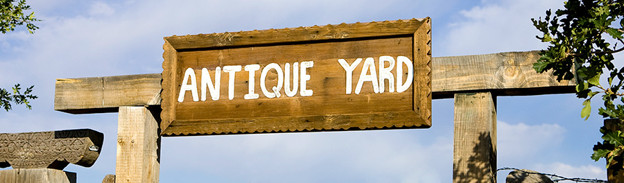 Our yard features a range of antique and reclaimed woods, architectural antiques and metals salvaged from around the world