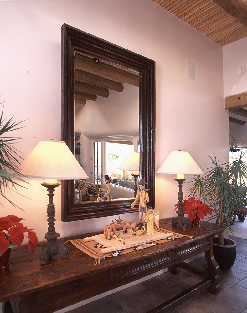 Custom mirror and entry hall table