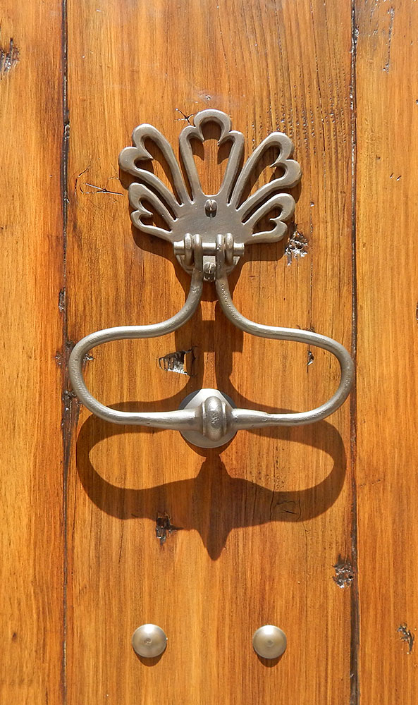 double front entry with brushed stainless pull