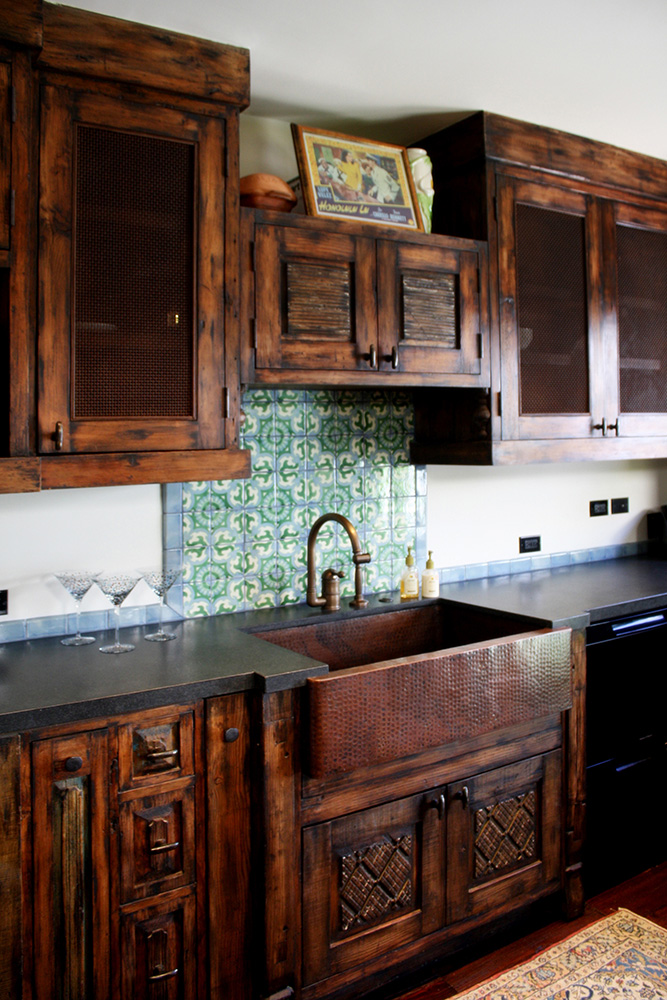 Kitchen Cabinets with Antique Panels