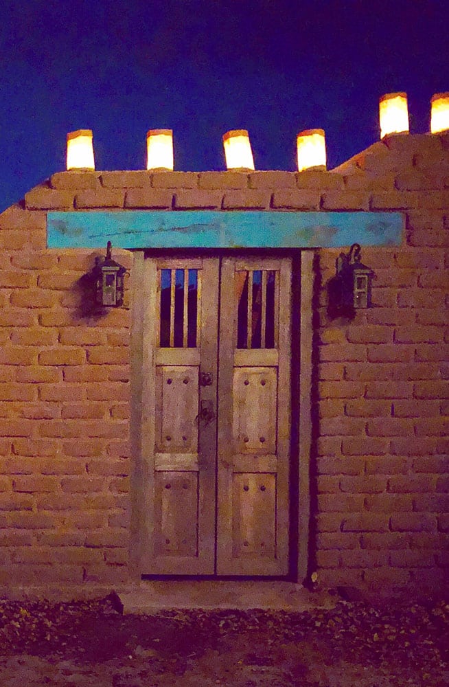 Albuquerque gate with wood grill