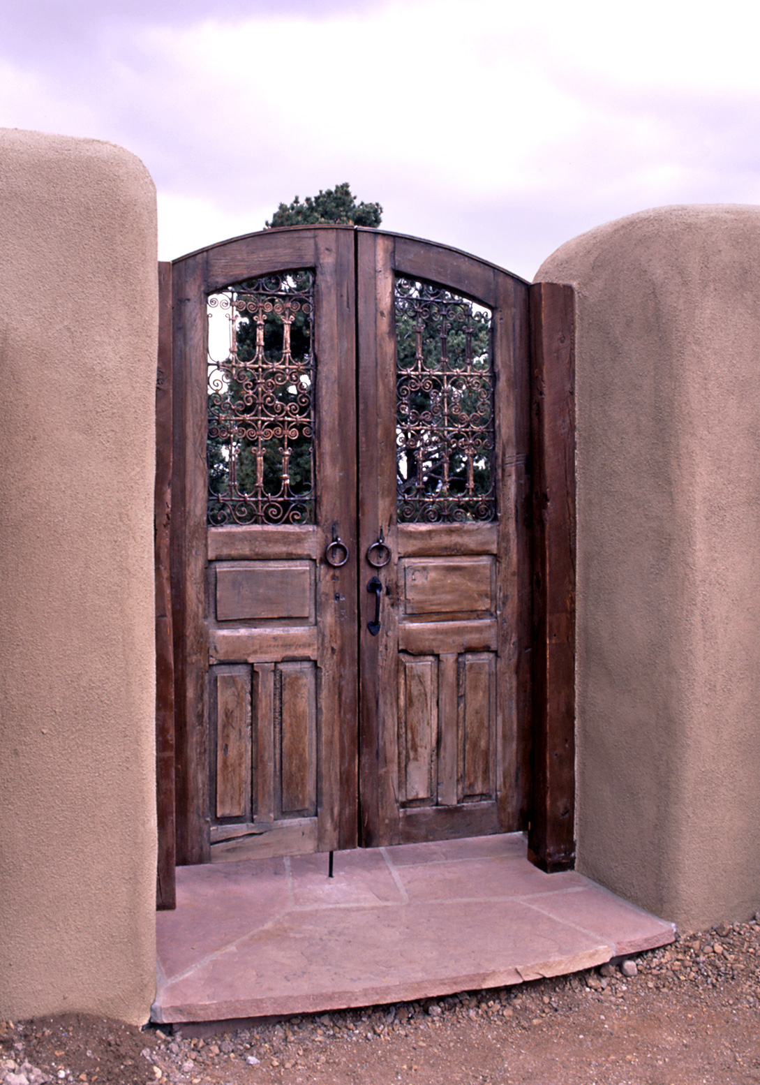 Arched double gate
