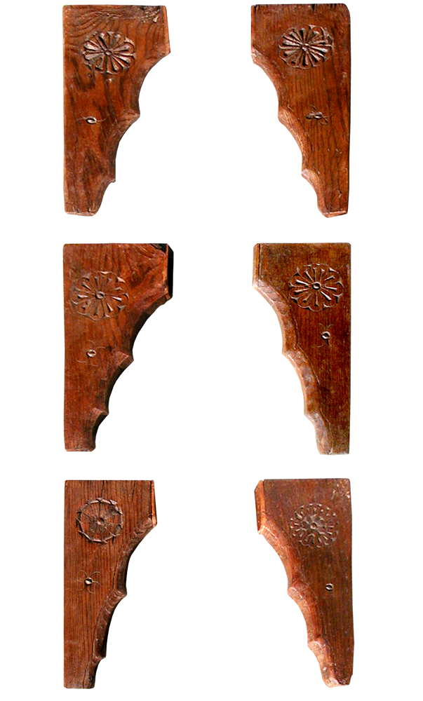 hand-carved corbels