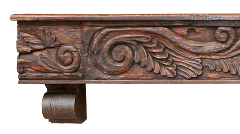 carved fireplace mantel