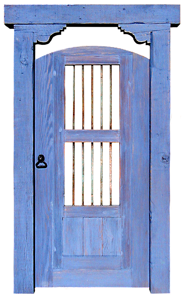 Entry gate with header and corbels