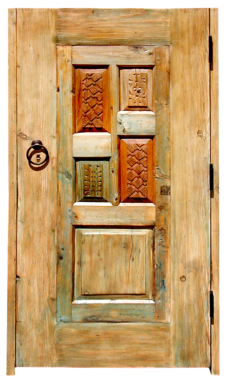 Custom entry gate with carved panels