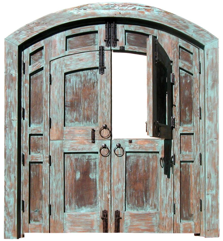 Custom green zaguan gate