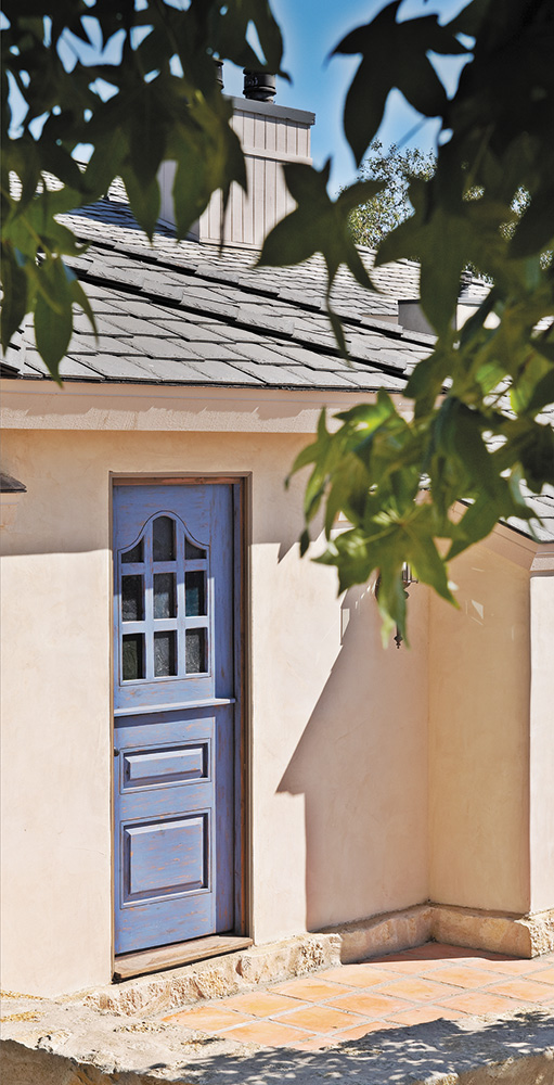 Custom blue Dutch door