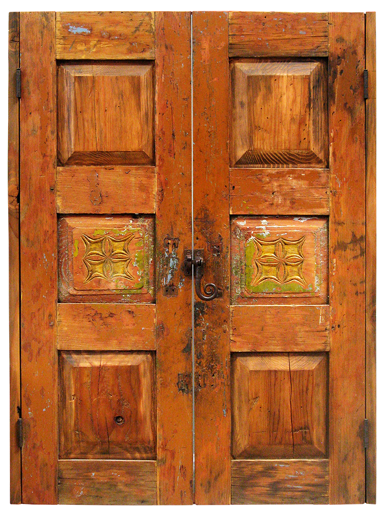8856-01-Shutters-Hdw-Front wooden shutters with carved panels