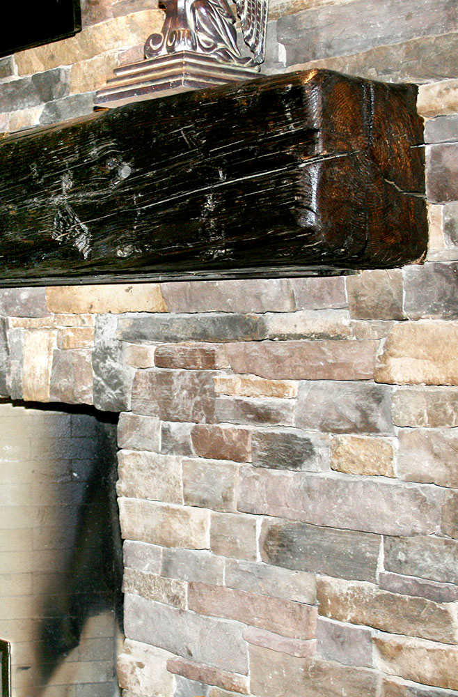 8946-01-Mantels-Install-2-crop Heavy timber fireplace mantels detail