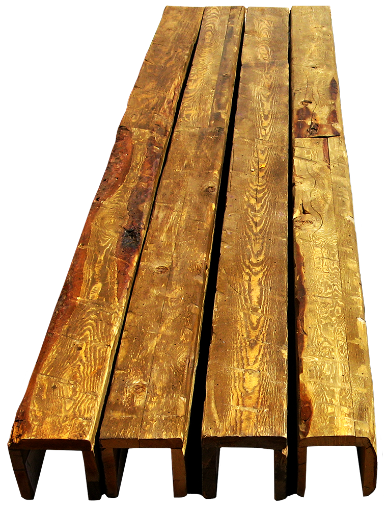 rough hewn wood beams
