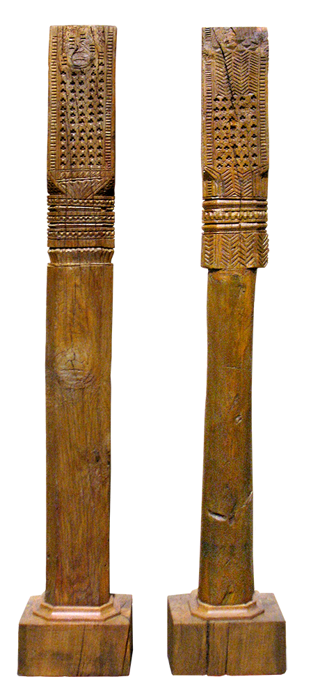 carved bar columns