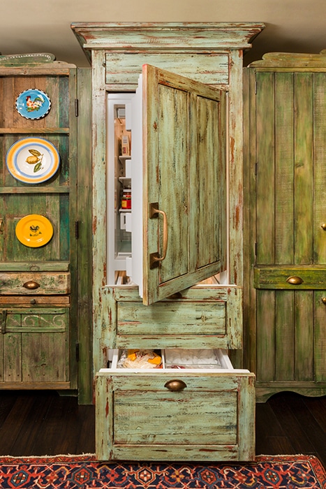 Custom Cabinets, Island, Pantry, Drawers and Stove Hood