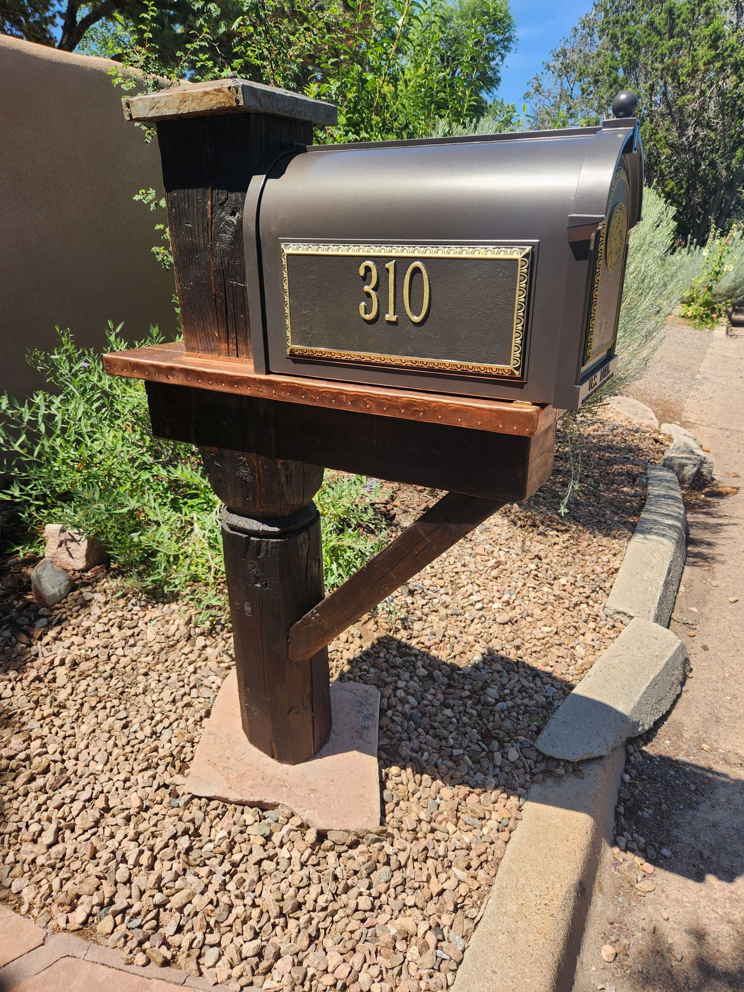 Mailbox post from an antique column