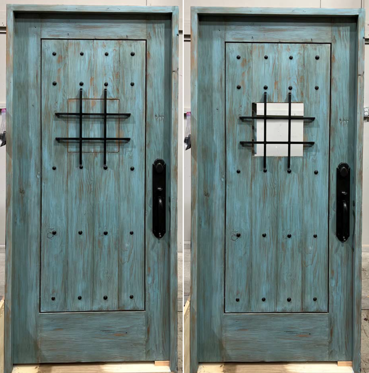 11663-04-Doors Blue Door with Peep and Grillwork