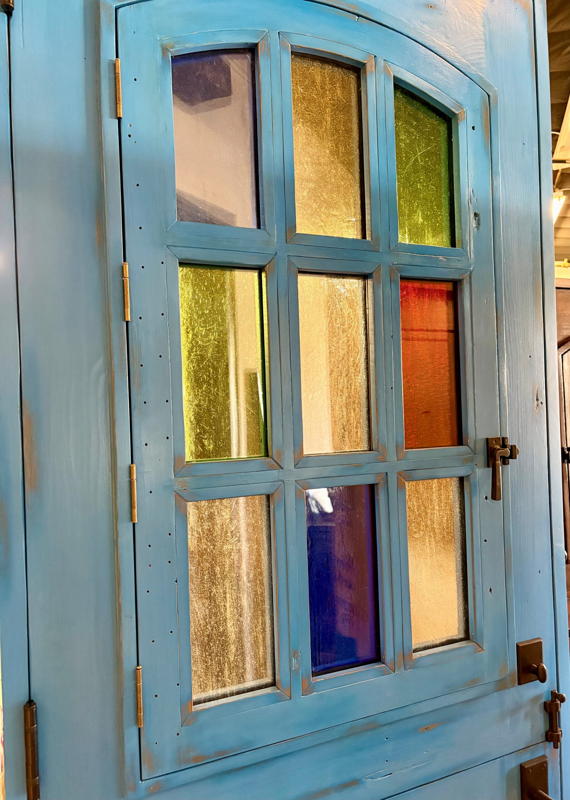 12220-Stained Glass Dutch Door Window Dutch Door with Stained Glass window