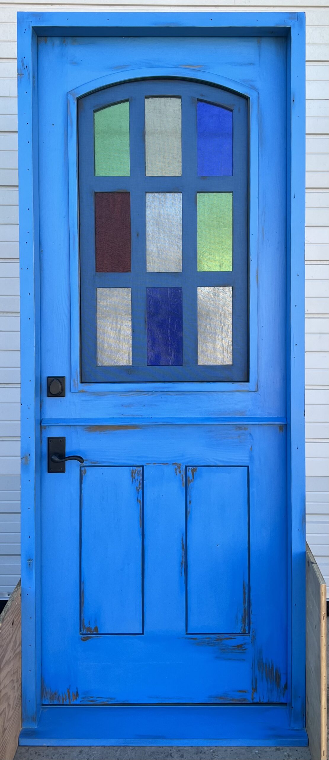 12220-stained glass door Dutch Door with Stained Glass